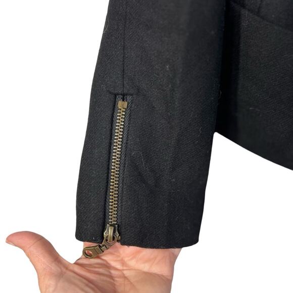 H&M Military Inspired Wool Blend Black Jacket Size 4 - Picture 3 of 10